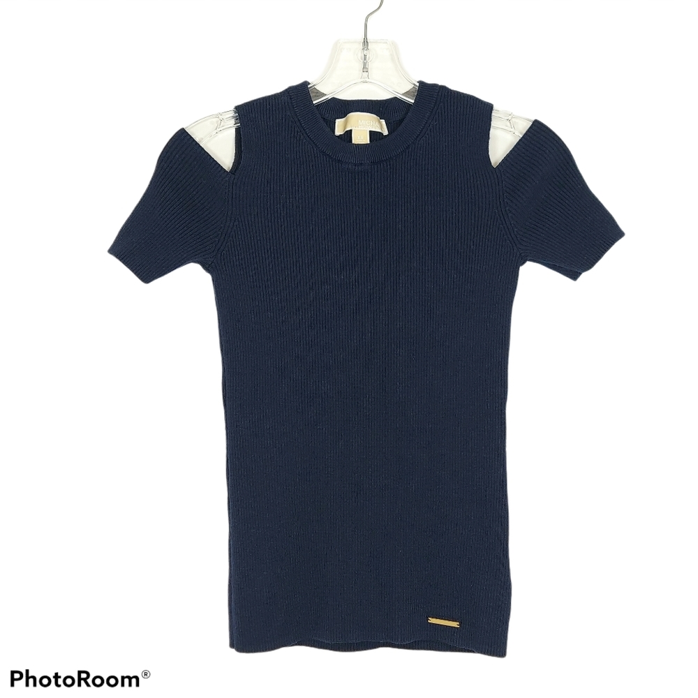 Blue MICHAEL Michael Kors Cold Shoulder Sweater